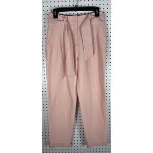 Joie belted cropped high waisted sky pink pants size 4